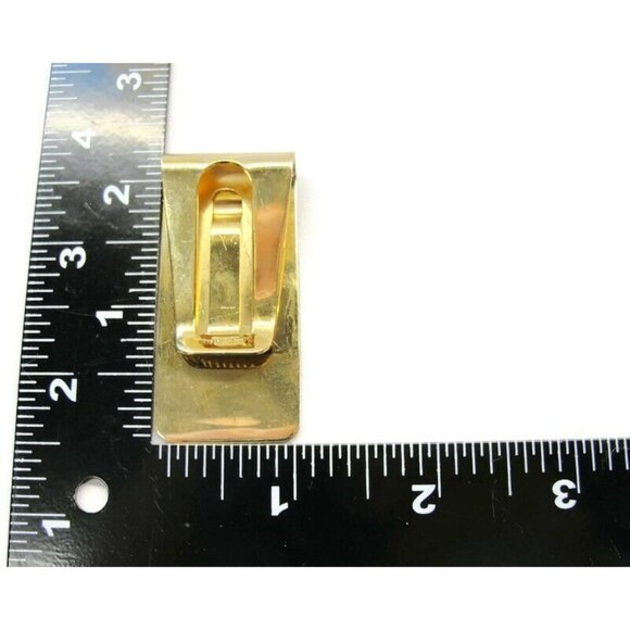 Gold Tone Engravable Money Clip Card Cash ID Holder - Picture 6 of 6